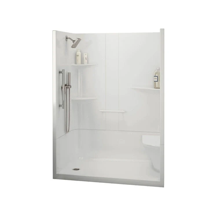 Shower Module Allia 60 x 34-1/2 x 79 Inch Acrylic White 2 Pieces Left Seat - Frankwebs