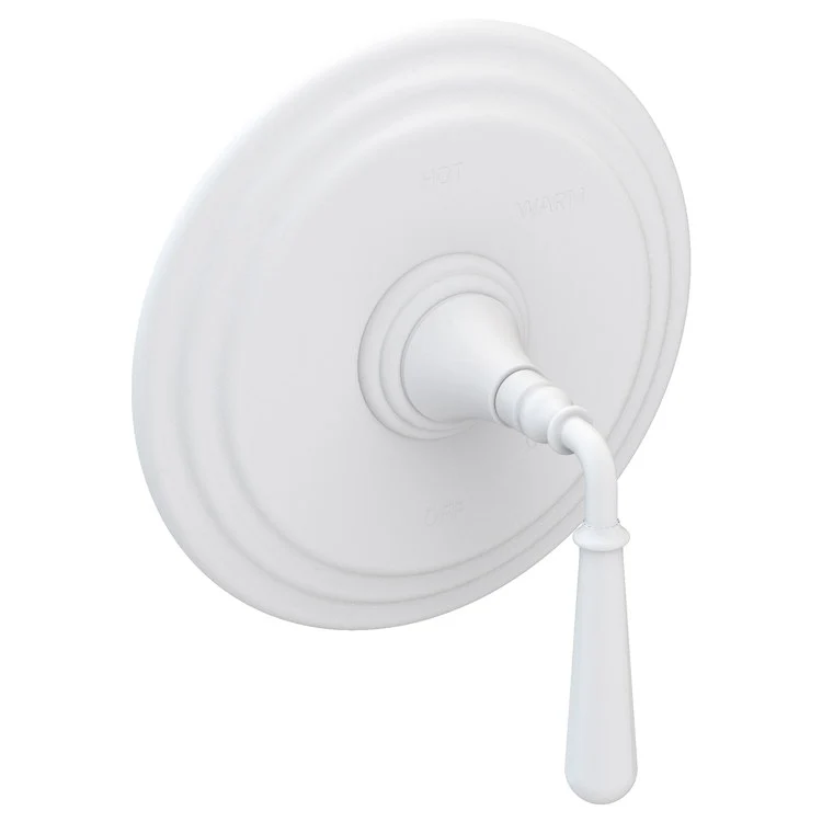 Pressure Balance Valve Trim Bevelle Round 1 Lever Matte White ADA Depth 4-6/7 Inch - Frankwebs