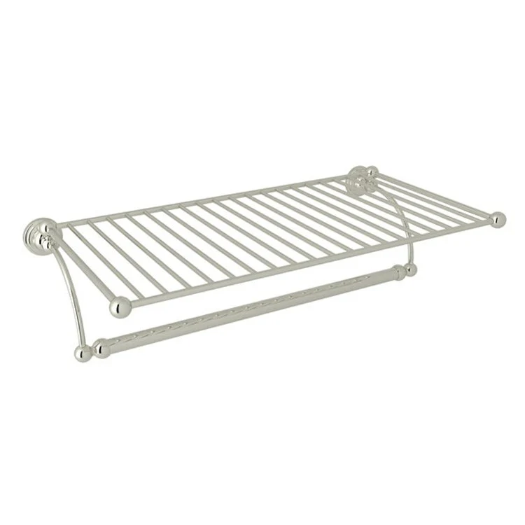 Towel Shelf Edwardian Wall Mount Hotel Style Polished Nickel 20 Inch Brass - Frankwebs