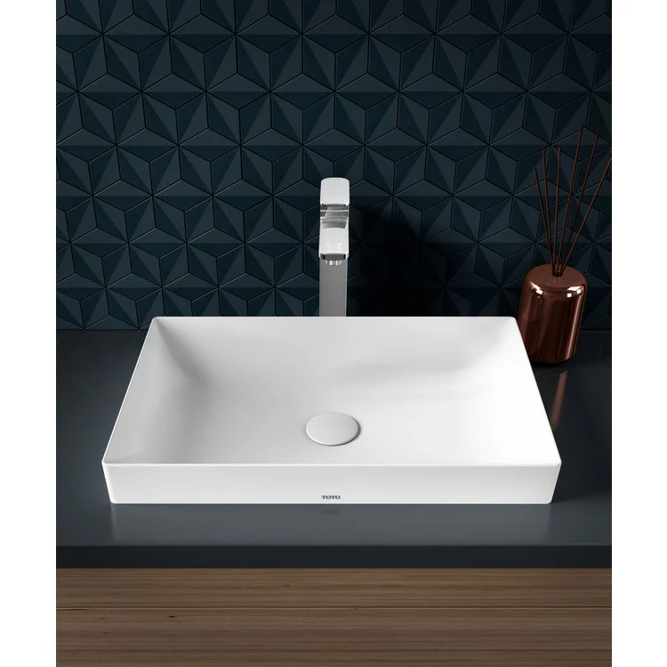 Vessel Kiwami Renesse Rectangle Lavatory Clean Matte White Vitreous China 19-11/16 x 14-15/16 x 2-3/4 Inch ADA - Frankwebs