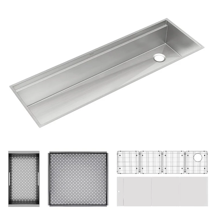 Sink Kit Circuit Chef 59-1/2 x 20-1/2 Inch 1 Bowl Stainless Steel/White Undermount - Frankwebs