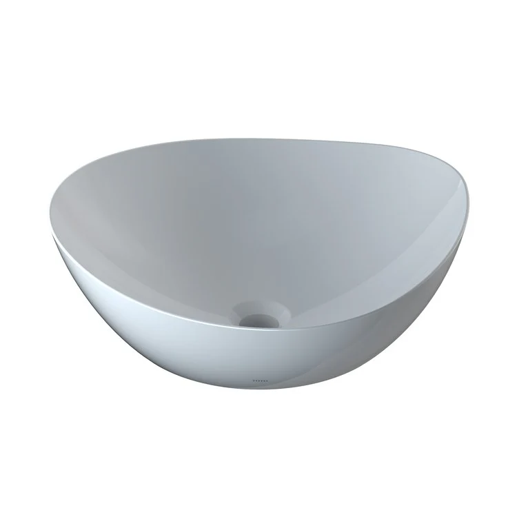 Vessel Kiwami Renesse Asymmetrical Lavatory Cotton Vitreous China 18-1/8 x 15-13/16 x 5-1/8 Inch ADA - Frankwebs
