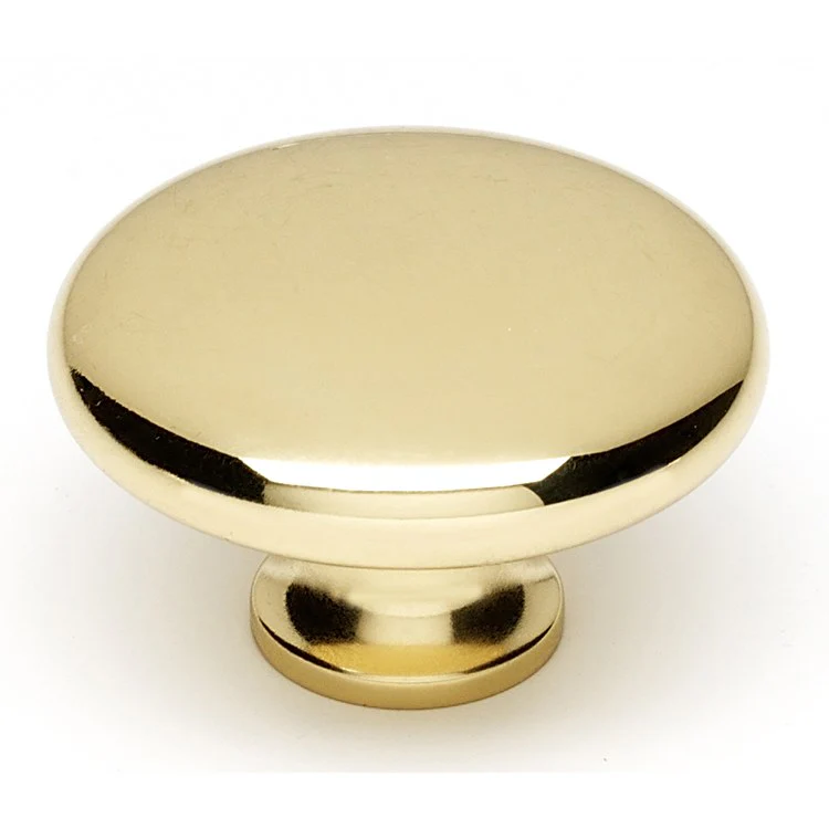 Knob I Collection Round Polished Brass Brass 1-3/4 Inch 1-1/4 Inch 3/4 Inch 3/4 Inch - Frankwebs