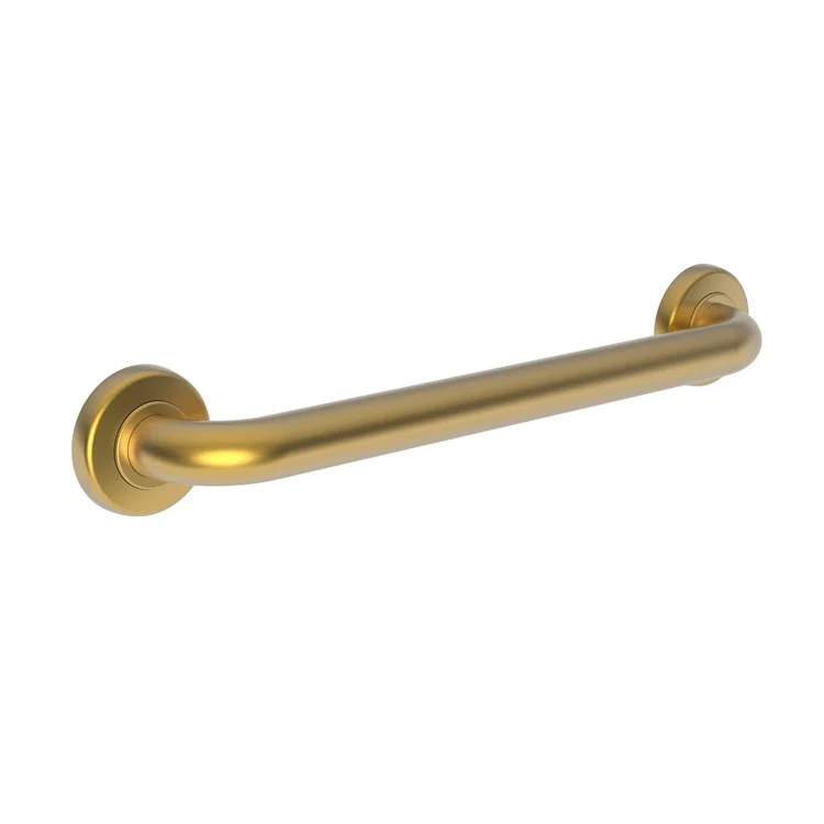 Grab Bar East Linear 16 Inch 2 Post Round Plate Satin Gold PVD ADA Wall Mount Brass - Frankwebs