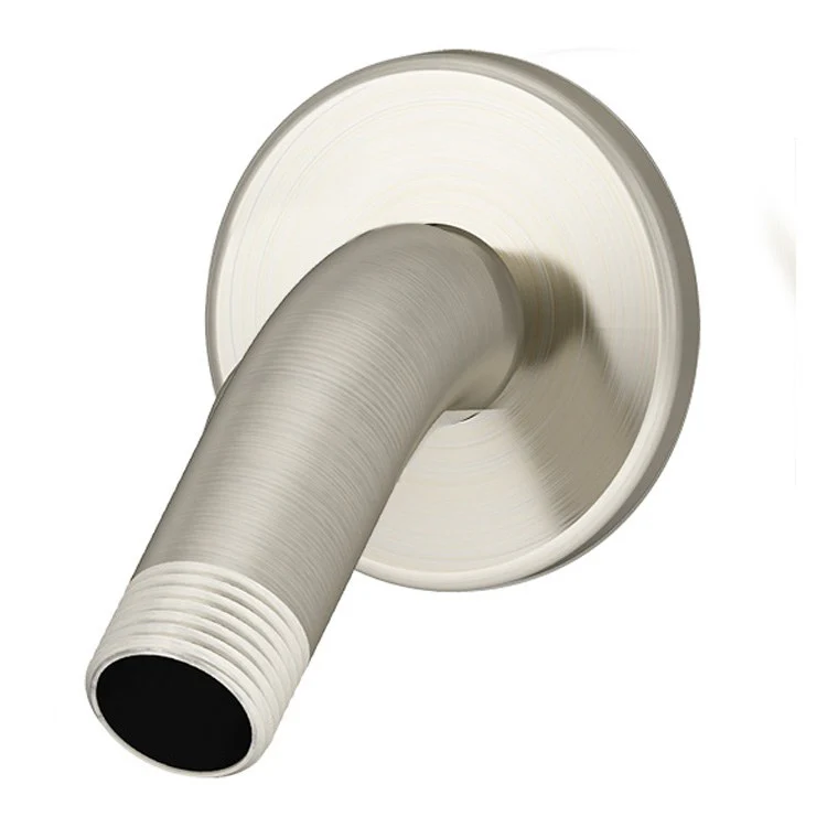 Shower Arm Elm with Flange Short Satin Nickel 6 Inch 1/2 Inch NPT Brass Wall Mount - Frankwebs