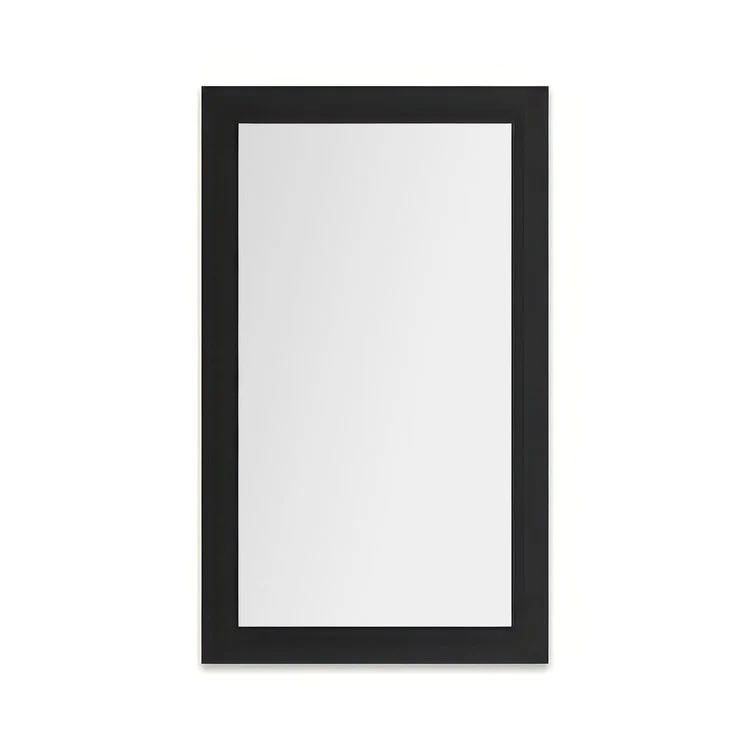 Medicine Cabinet Main Line 24 x 40 Inch 1 Doors Framed Mirror Brushed Black Flat Top Merion Frame Slow Close Hinges 4 Inch - Frankwebs