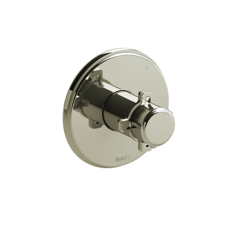 Thermostatic and Pressure Balance Valve Trim Momenti 1/2 Inch Round 3-Way No Share 5 Function 1 X-Shaped Polished Nickel/Black - Frankwebs