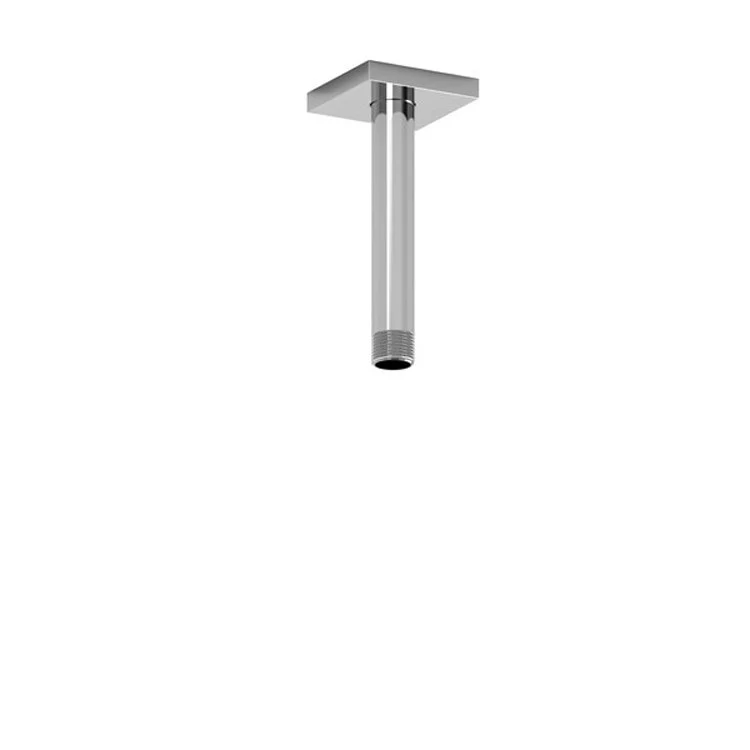 Shower Arm with Square Escutcheon and Square Flange Chrome 6 Inch 1/2 Inch Inlet MNPT Brass Ceiling Mount - Frankwebs