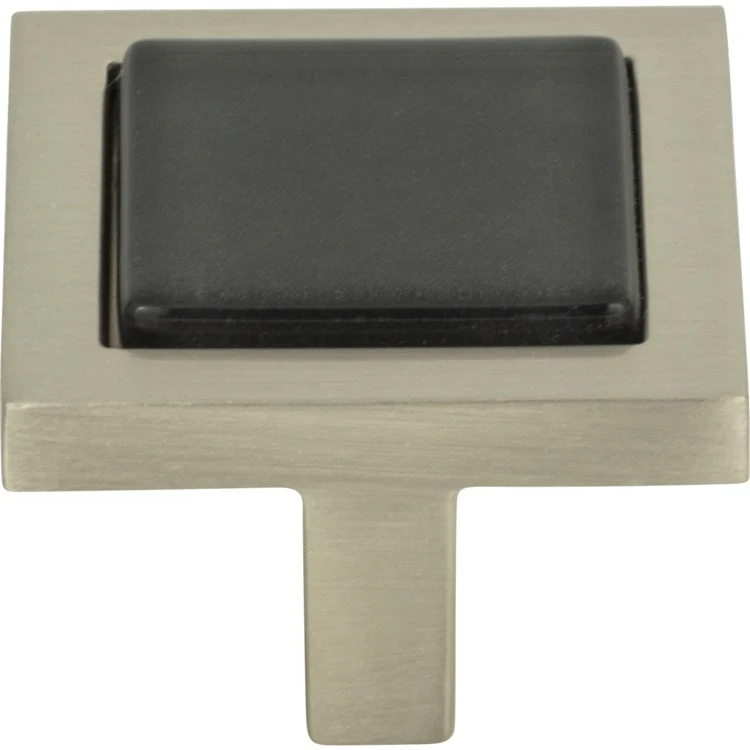 Knob Atlas Spa Black Square Brushed Nickel Zinc Alloy 1-3/8 Inch - Frankwebs