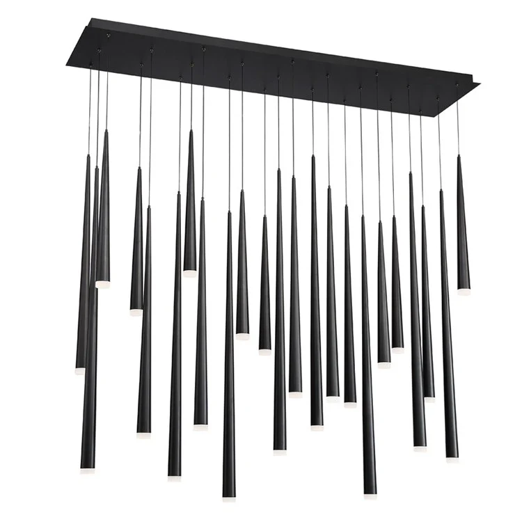 Cascade 23-Light LED Etched Glass Linear Chandelier 3500K - Frankwebs