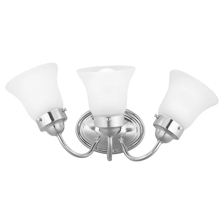 Fluted Glass Three-Light Bathroom Vanity Fixture - Frankwebs