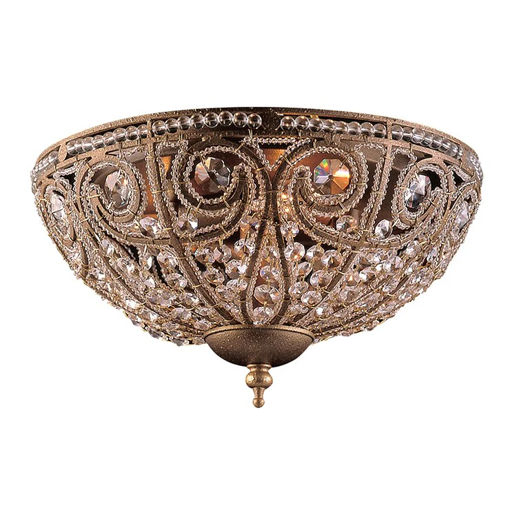 Elizabethan Three-Light Flush Mount Ceiling Fixture - Frankwebs