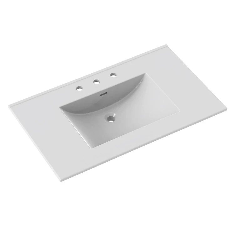 Vanity Top Ceramic Top Centerset 37 x 22 Inch White 8 Inch Spread Ceramic 3 Hole 1-4/5 Centimeter - Frankwebs
