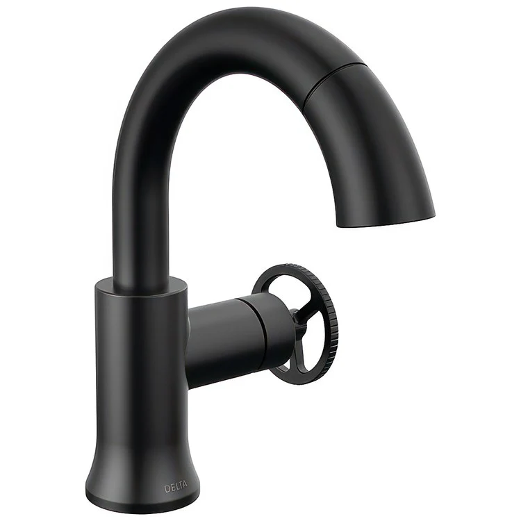 Lavatory Faucet Trinsic 3-1/2 Inch Spread 1 Wheel ADA WaterSense Matte Black Pull Down 1.2 Gallons per Minute 1 Hole - Frankwebs