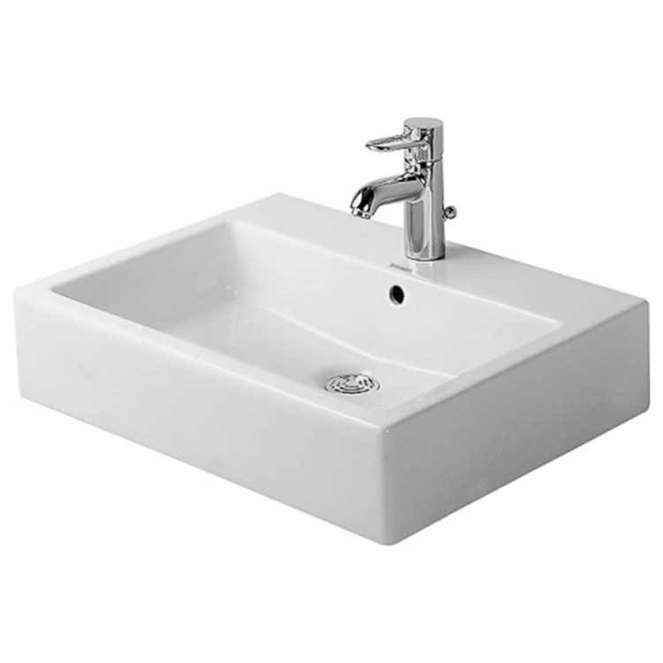 Lavatory Sink Vero Above Counter with Overflow & WonderGliss Surface Treatment 18-1/2 x 19-5/8 Inch Rectangle White 1 Hole - Frankwebs
