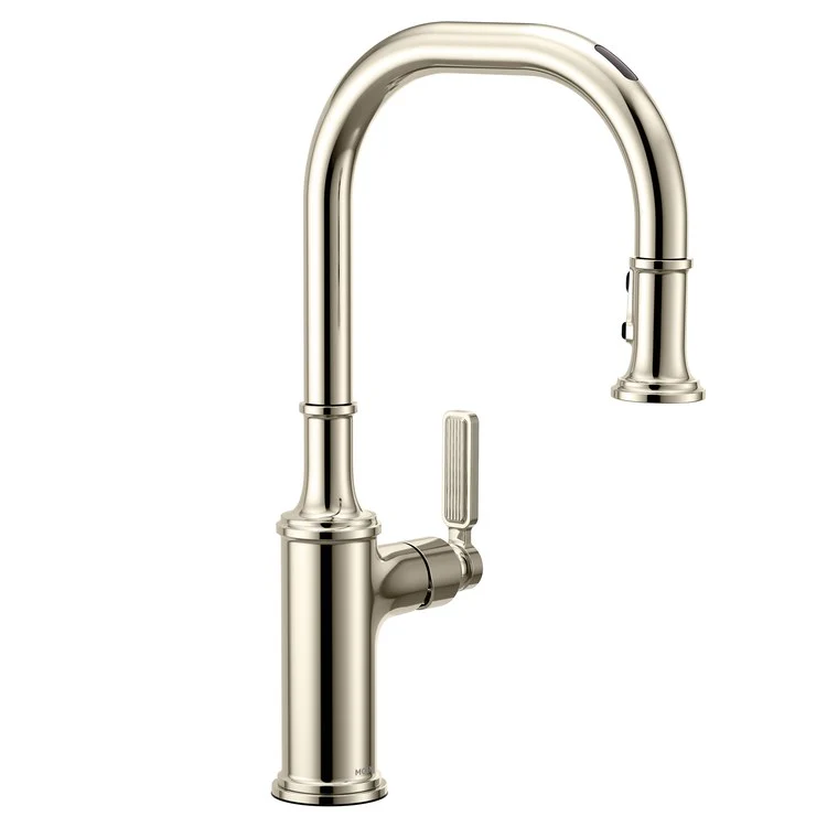 Kitchen Faucet Smyth 1 Lever ADA Polished Nickel High Arc 1/3 Hole Voice Activated 1.5 Gallons per Minute - Frankwebs