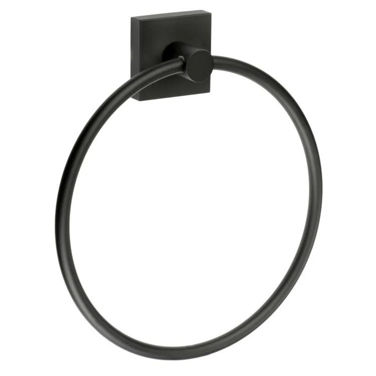 Towel Ring House Round Matte Black Wall Mount 1-1/2 x 6-3/4 x 6-3/4 Inch - Frankwebs