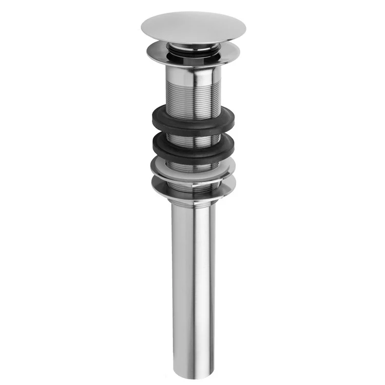Lavatory Drain Finger Touch Round with Overflow 1-1/2 Inch Polished Nickel for Standard Pop-Up and P.O. Plugs with Rubber Stoppers Ideal for Vessel Sinks 10-3/4 Inch Length - Frankwebs