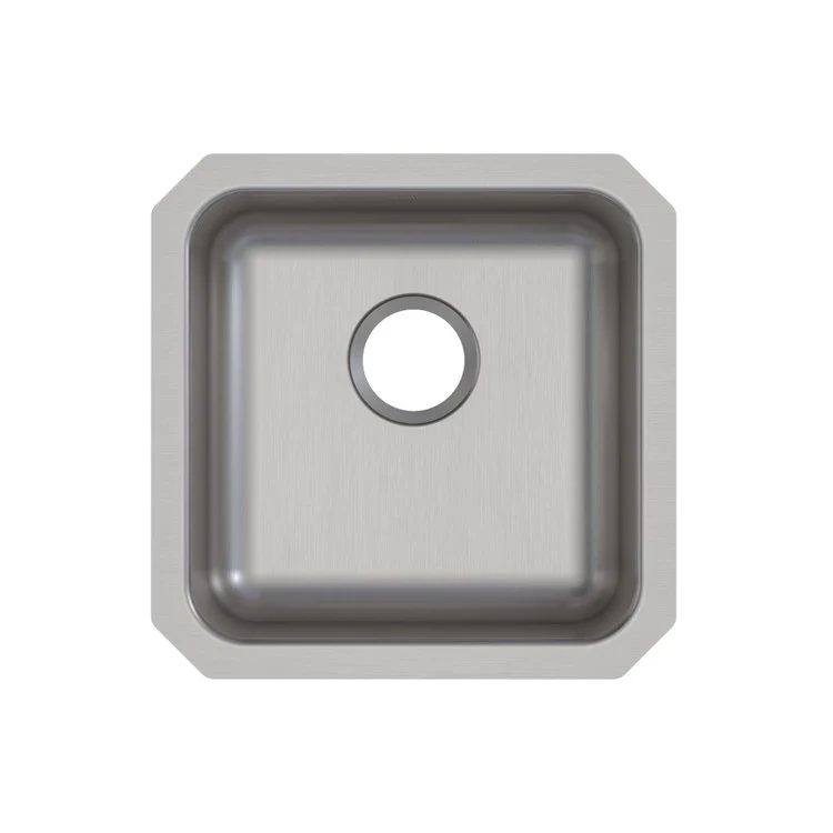 Kitchen Sink Lustertone Classic 16.5 x 16.5 Inch Single Bowl ADA Lustrous Satin Undermount Square Drain Location Rear Center Depth 5-3/8 Inch Bottom Only Pads - Frankwebs