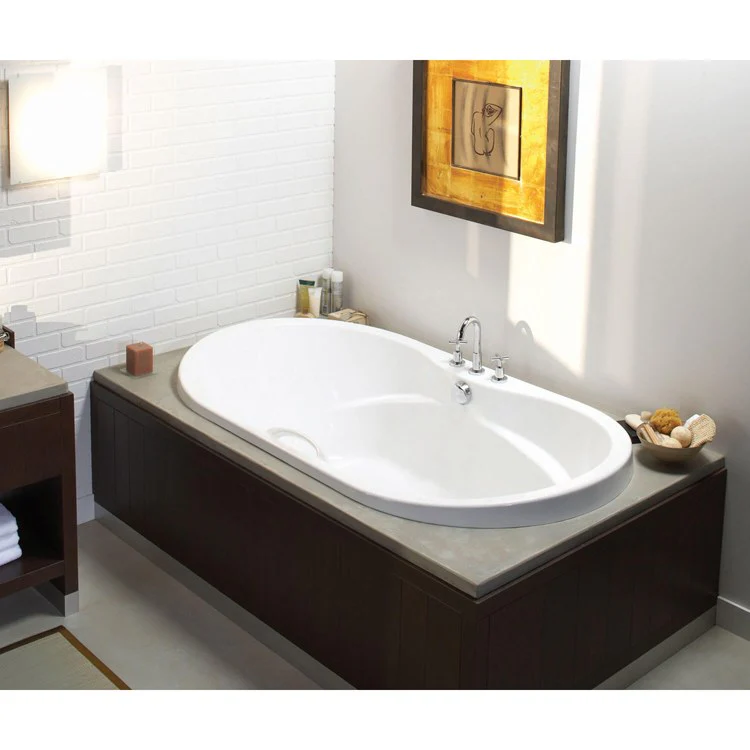 Tub Living 60 x 41-3/4 x 23-3/8 Inch Drop-in with Hydromax Center White Acrylic - Frankwebs