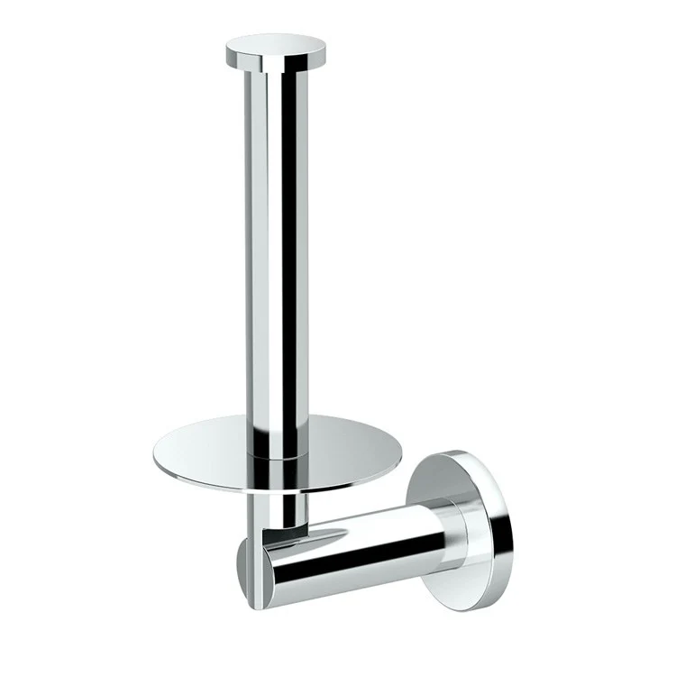 Toilet Paper Holder Channel Vertical Single Post Chrome Metal Wall Mount - Frankwebs
