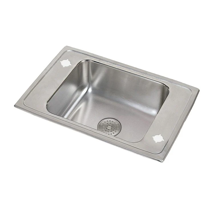 Classroom Sink Lustertone 25 x 17 Inch Single Bowl 2 Hole Lustrous Satin Drop-In Minimum Cabinet Size 30 Inch 9-1/8 Inch 18 Gauge Bottom Only Pads 64090012 Mounting Hardware Included for Countertops Up to 3/4IN - Frankwebs