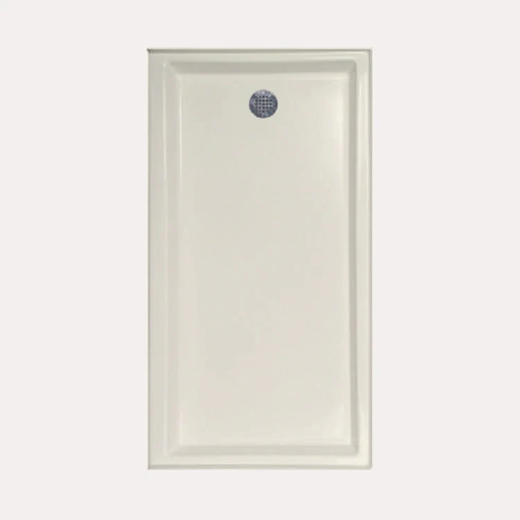 Shower Base Rectangular Bone 44 x 50 Inch Acrylic Standard Polished Chrome Drain Included - Frankwebs