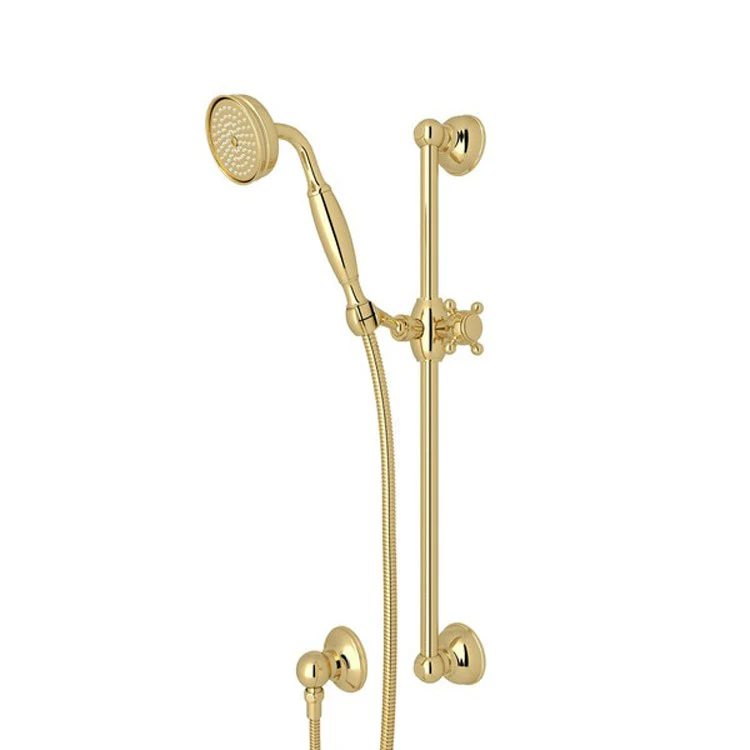 Handshower Set Metal Handle Unlacquered Brass Side Spray 1 Function 1.8 Gallons per Minute 21-5/8 Inch Brass Shower Bar - Frankwebs