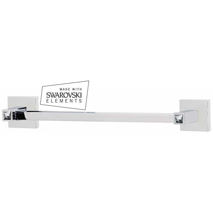 Towel Bar Contemporary I Crystal Bath 12 Inch Polished Chrome Brass 2-1/4 Inch - Frankwebs