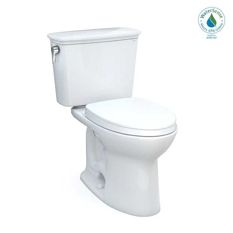 Toilet Drake 2 Pieces Cotton Elongated 29 Inch 1.28 Gallons per Flush Left Hand Chrome Soft Close - Frankwebs