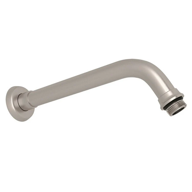 Shower Arm Holborn Satin Nickel 8 Inch 1/2IN Female Inlet & 1/2IN Male Outlet Brass 110 Degree Angle Wall Mount - Frankwebs