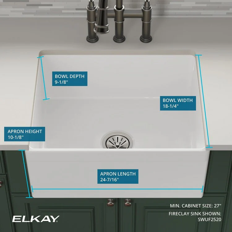 Sink Kit Fireclay Farmhouse Sink Kit 24.5 x 20 Inch Single Bowl White Bottom Grid Drain and Cleaning Kit - Frankwebs