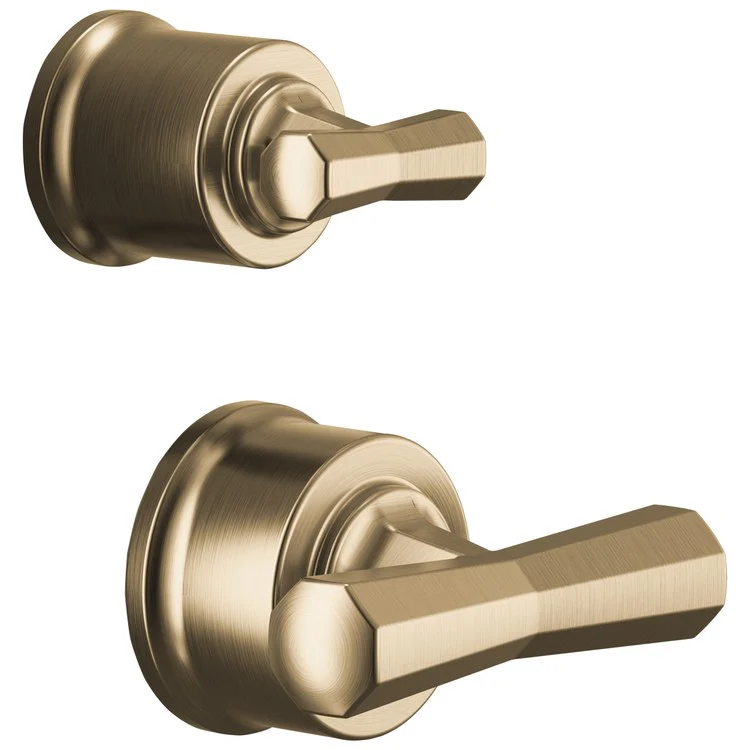 Handle Kit Beauclere 2 Cross Brilliance Luxe Gold ADA for Pressure Balance Valve with Integrated Diverter Trim - Frankwebs