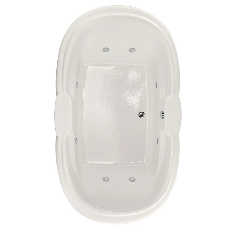 Whirlpool Tub Designer Collection Yvette 72 x 42 x 21 Inch Drop-In Side Center Drain White Oval - Frankwebs