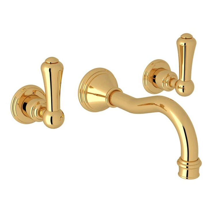 Lavatory Faucet Georgian Era Wall Mount 2 Lever Satin Nickel 1.2 Gallons per Minute - Frankwebs