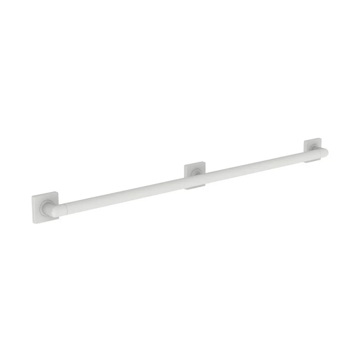 Grab Bar Secant 42 Inch 3 Post Square Plate Matte White ADA Wall Mount Brass - Frankwebs