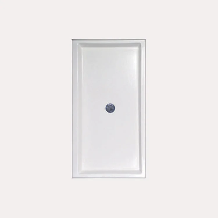 Shower Base Rectangular White 34 x 60 Inch Gelcoat Standard Polished Chrome Drain Included - Frankwebs