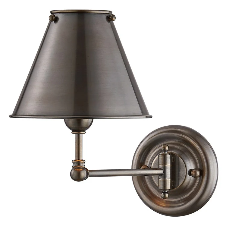 Classic No.1 Single-Light Swing Arm Wall Sconce with Metal Shade by Mark D. Sikes - Frankwebs
