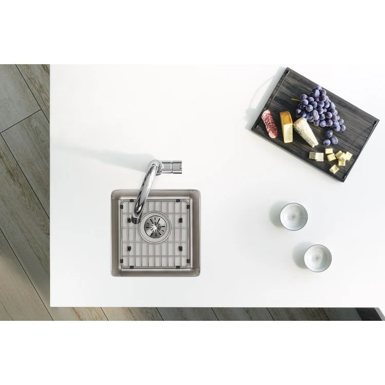 Sink Kit Lustertone Iconix Perfect Drain 14.5 x 14.5 Inch Single Bowl Luminous Satin One EBG1010 Bottom Grid One LKPD1 Perfect Drain and Strainer - Frankwebs