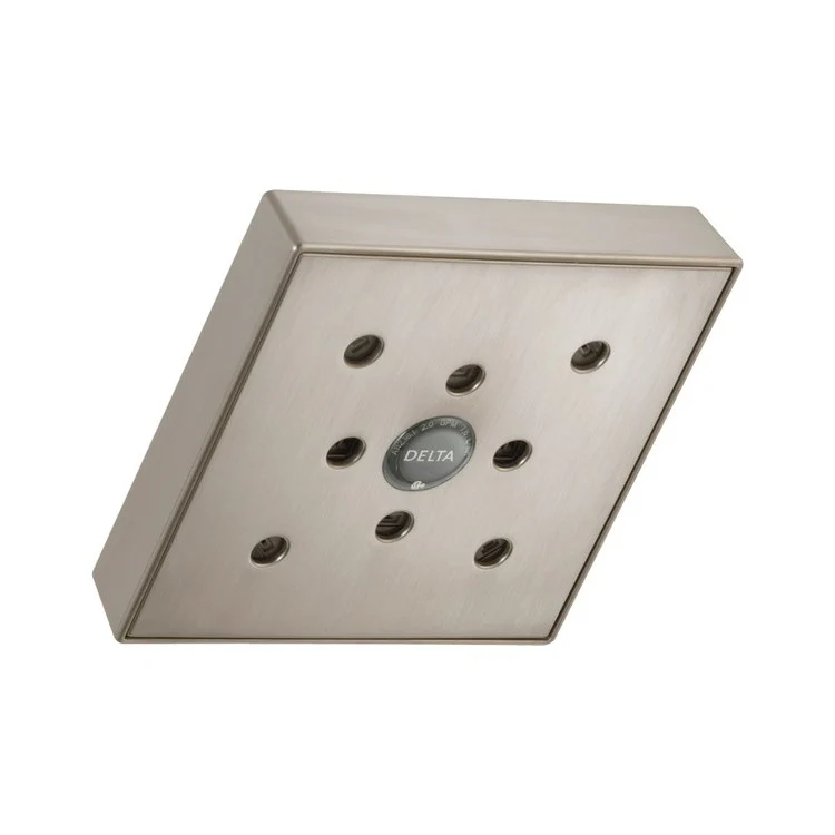 Showerhead Universal Showering Components 1 Function Square Raincan with H2Okinetic Technology Lumicoat Chrome 6 Inch 1.75 Gallons per Minute H2Okinetic Spray - Frankwebs