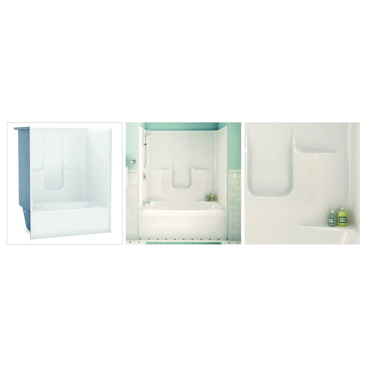 Tub and Shower Module 60 x 40-1/2 x 73-1/2 Inch AcrylX Left Drain White - Frankwebs