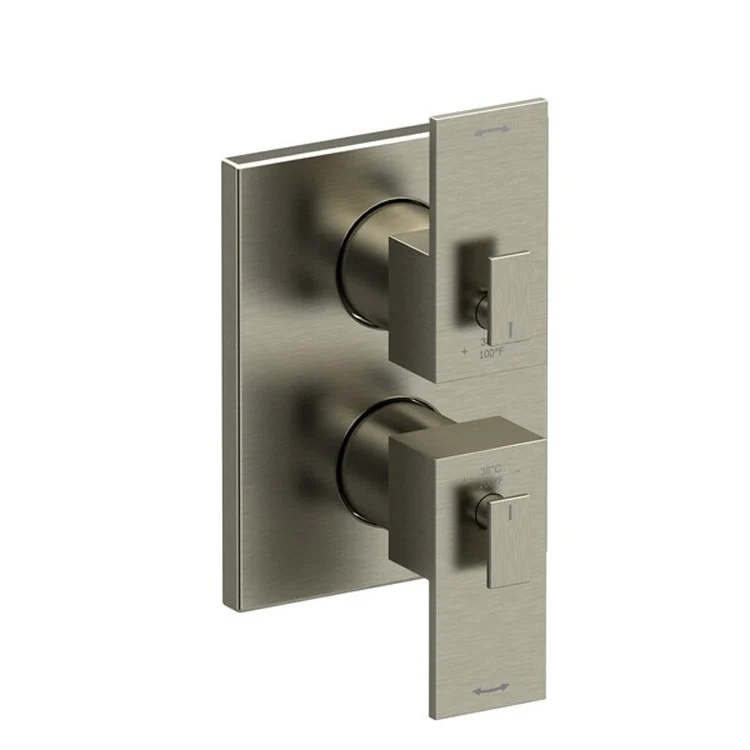 Thermostatic Valve Kubik Pressure Balance System Rectangular 4-Way 2 Lever Chrome 5-1/2W x 7-1/8H Inch - Frankwebs