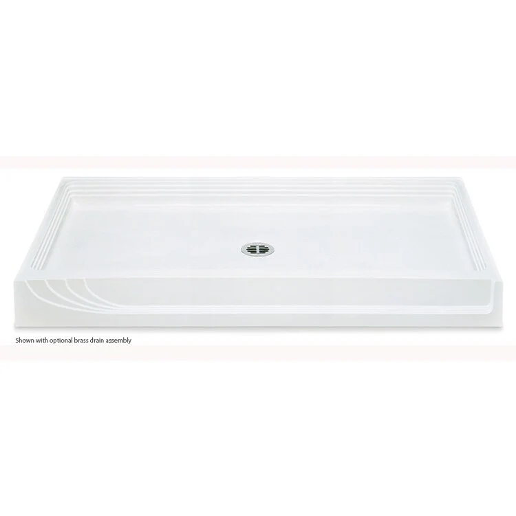 Shower Base Shower Pan Biscuit 60 x 34 x 6 Inch Acrylic Center Drain - Frankwebs