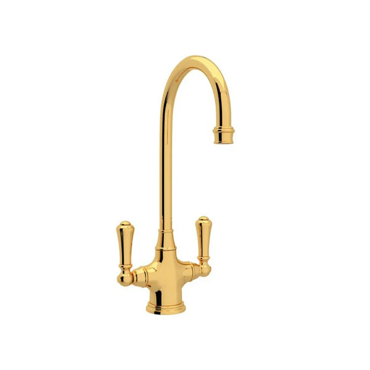 Bar Faucet Georgian Era 2 Lever English Gold Swivel Spout 1.8 Gallons per Minute - Frankwebs