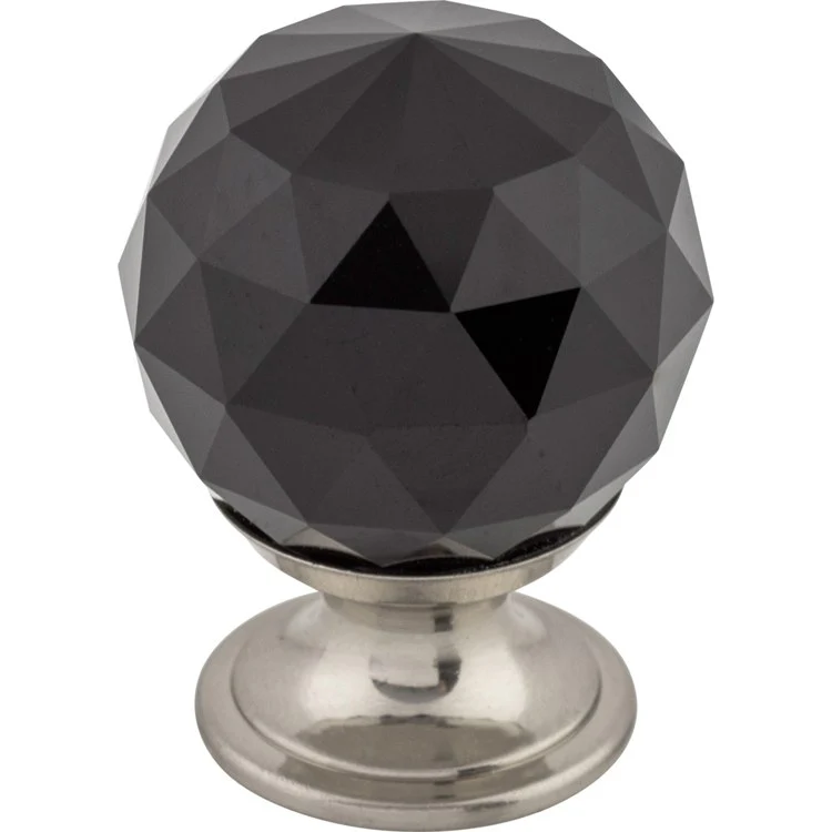 Knob Crystal Black for Decorative Hardware Brushed Satin Nickel Brass 1-1/8 Inch 1-1/2 Inch - Frankwebs