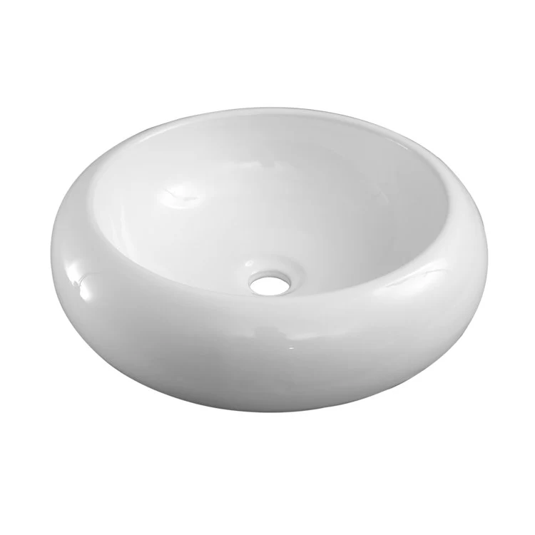 Vessel Harbour Above Counter Round 17-3/4 Inch White Vitreous China - Frankwebs