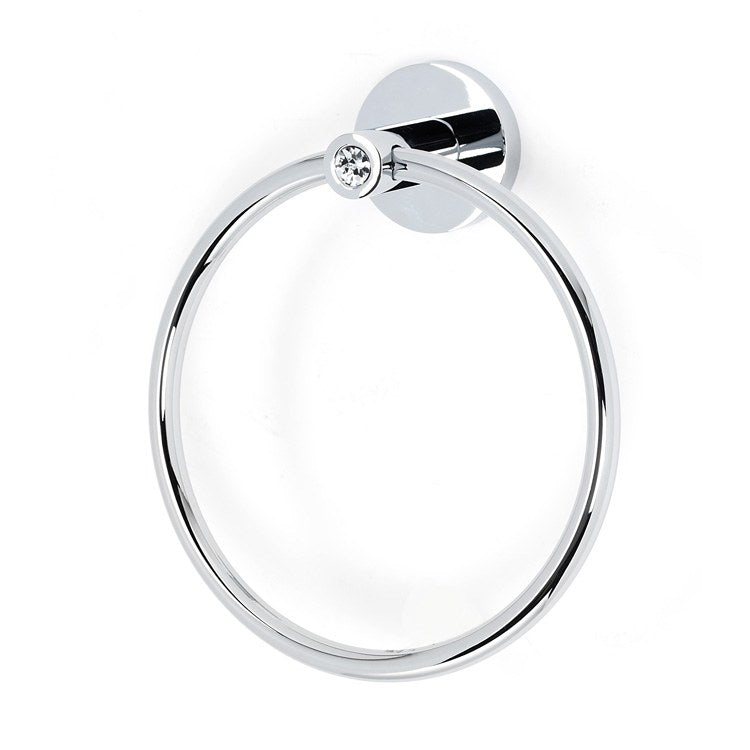 Towel Ring Contemporary I Crystal Bath 6 Inch Satin Nickel Brass 2-3/8 Inch - Frankwebs