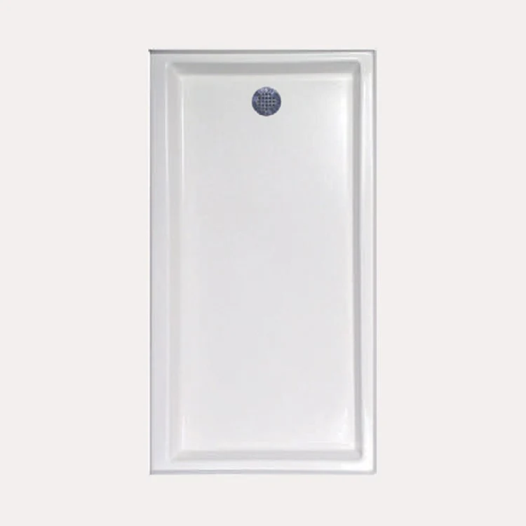 Shower Base Rectangular Bone 60 x 32 Inch Acrylic Standard Polished Chrome Right Hand Drain Included - Frankwebs