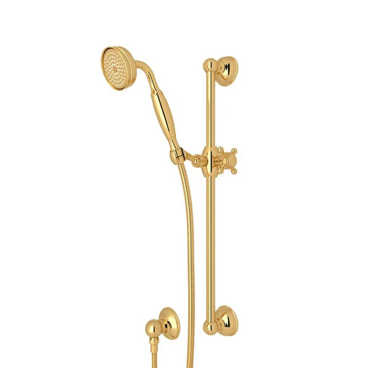 Handshower Set Metal Handle Italian Brass Side Spray 1 Function 1.8 Gallons per Minute 21-5/8 Inch Brass Shower Bar - Frankwebs
