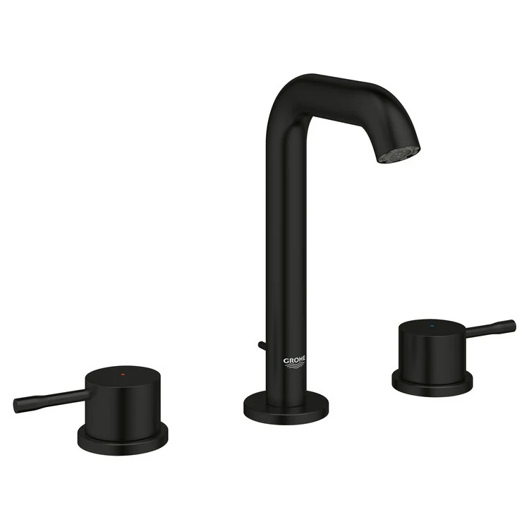 Lavatory Faucet Essence New Widespread M-Size 8 Inch Spread 2 Lever ADA CALGreen/CEC/WaterSense Matte Black 1.2 Gallons per Minute - Frankwebs